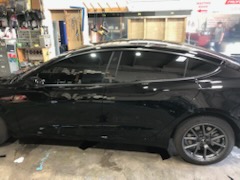 Black sedan window tint at Lalo's Shop Houston